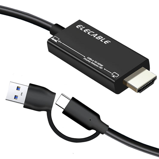 USB 3.0 Type A or C to HDMI External Video Adapter Compatible with Windows10/11