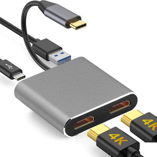 USB C to Dual HDMI Adapter 4 in 1