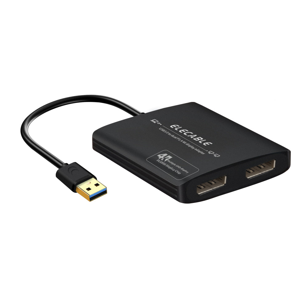 USB to Dual DisplayPort Adapter 4K@60Hz – ELECABLE